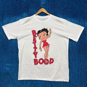 Betty Boop White Cartoon T-Shirt Size XXL